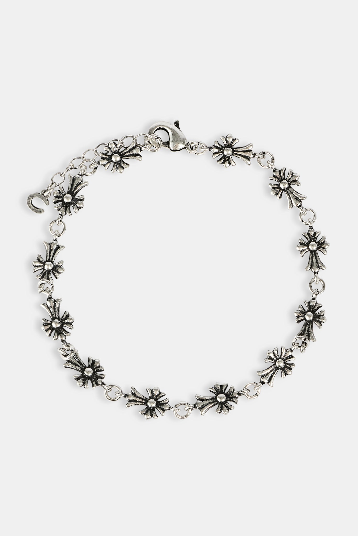Oxidised Multi Cross Bracelet - 5mm - White